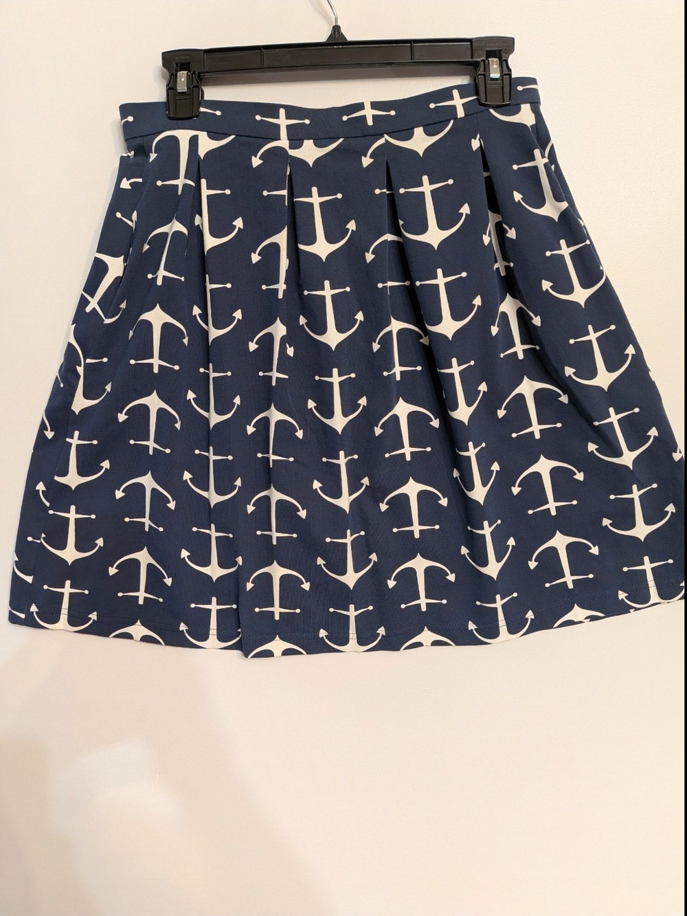 SAILOR SAILIR Navy Anchor Print A-Line Skirt - Womens SIZE SMALL⚓⚓⚓⚓⚓⚓⚓⚓